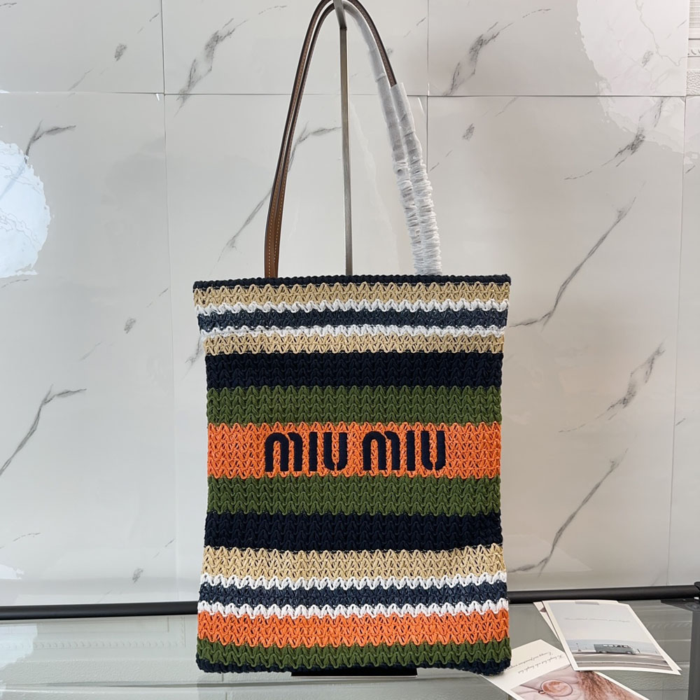 미우미우 라피아 이펙트 토트백 5BG248