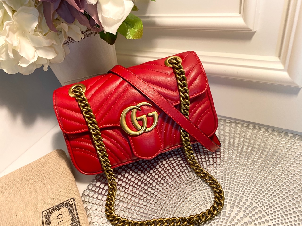 구찌 GG 마몬트 마틀라세 미니